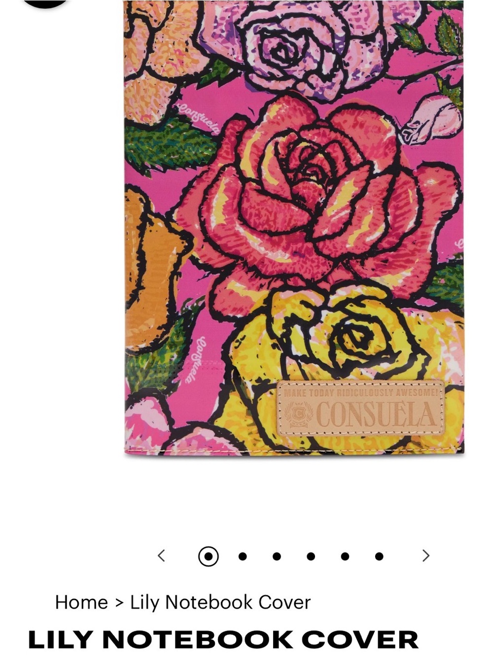 Consuela (Lilly) Floral  Notebook Cover — Pink, Yellow, Green